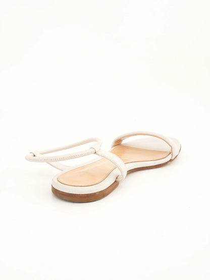 Good Gianvito Rossi White Leather Sandals Size 36.5 for Women