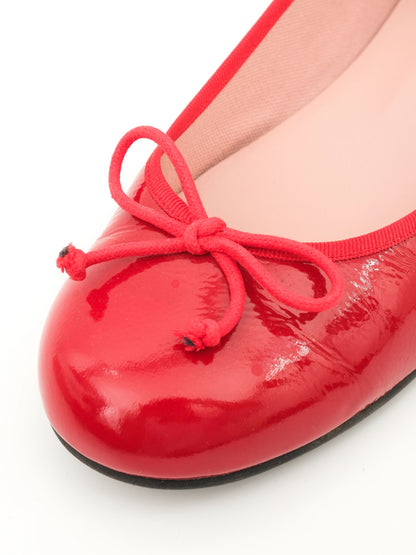 Excellent Pretty Ballerinas Red Leather Ballet Flats Size 36
