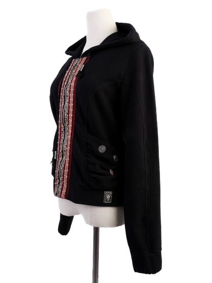 Excellent John Galliano Black Cotton Hoodie Size M with Unique Design