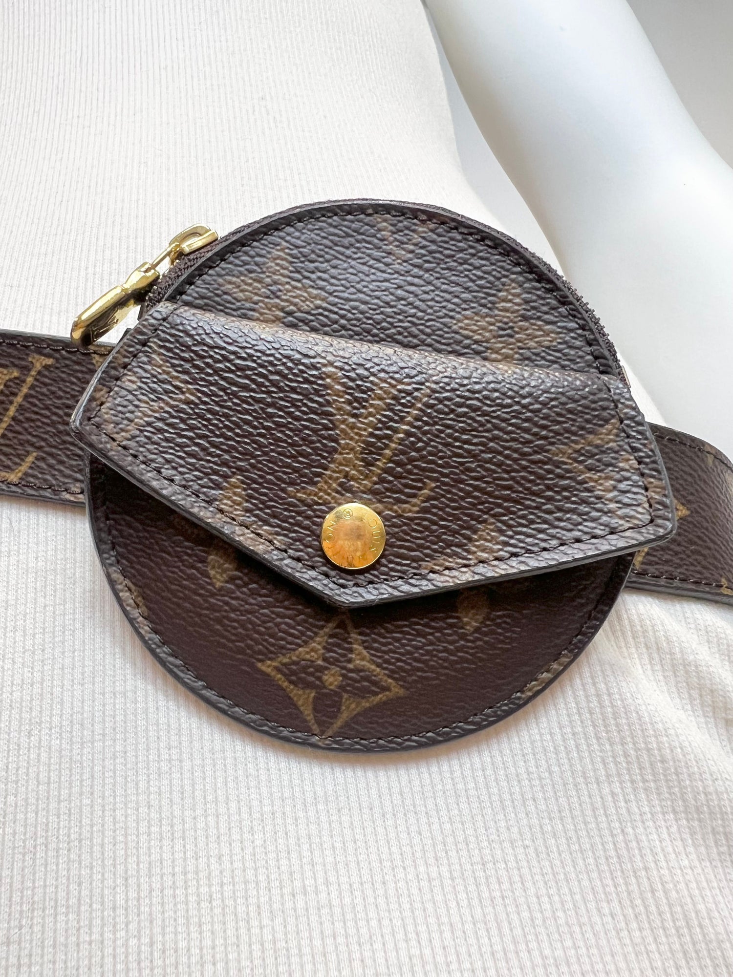 Louis Vuitton Daily Multi Pocket Belt Wide 90 ,Monogram MPO