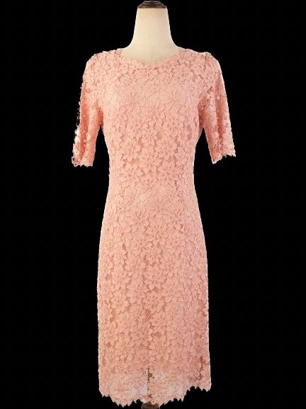Excellent Hugo Boss Pink Lace Dress Size S Floral Pattern