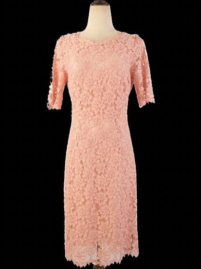 Excellent Hugo Boss Pink Lace Dress Size S Floral Pattern
