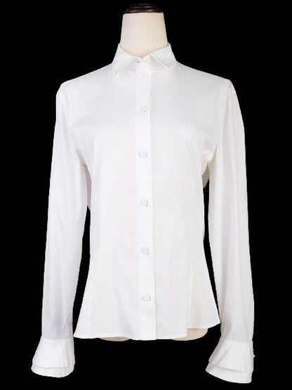 Excellent Emporio Armani White Cotton Button-Up Shirt for Women