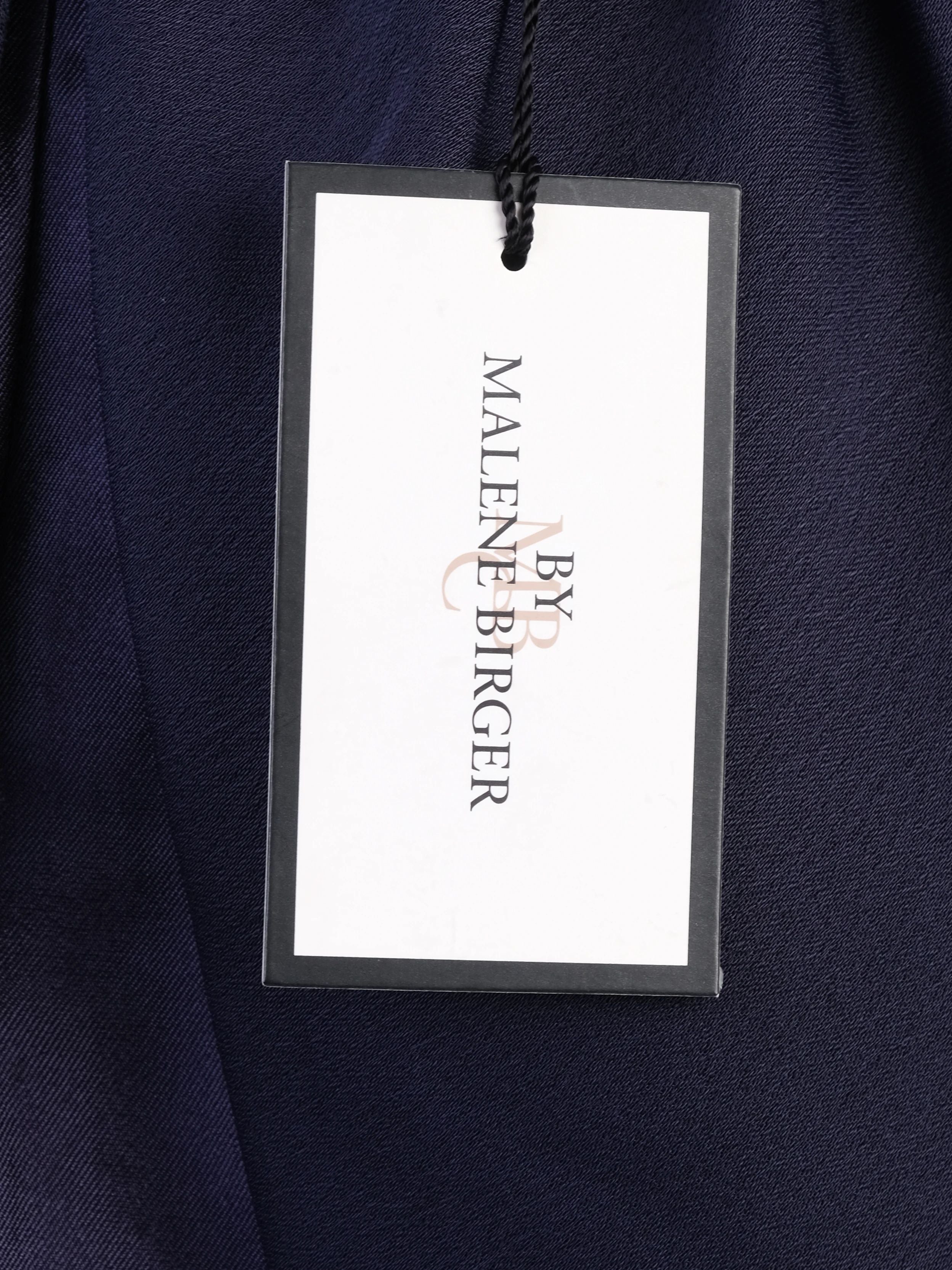 NEW By Malene Birger Navy Blue Wool Peplum Pencil Skirt Size S