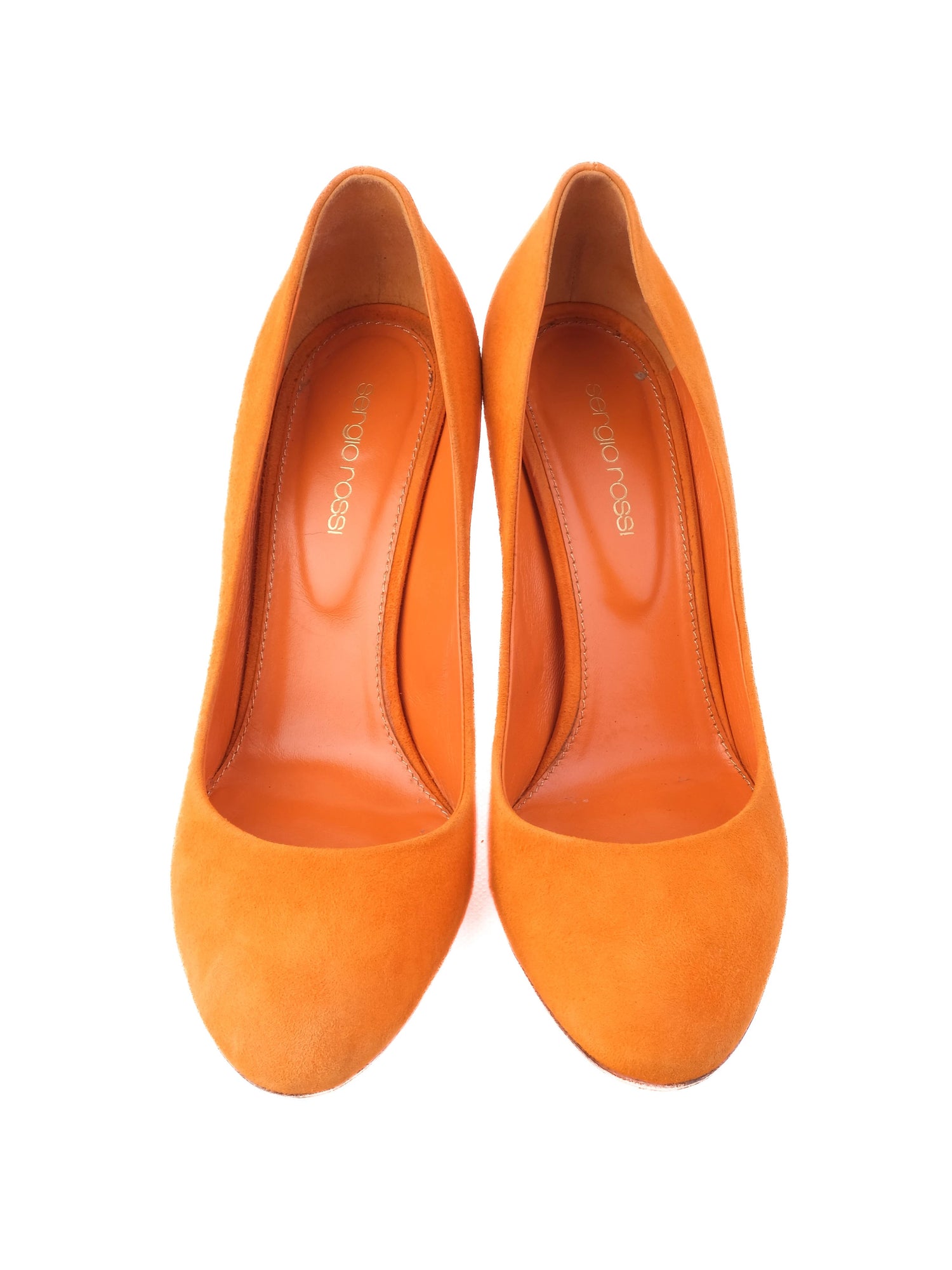 Excellent Sergio Rossi Orange Leather Stiletto Heels Size 39.5