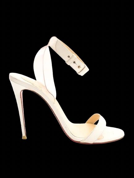 Christian Louboutin White Leather High-Heeled Sandals Size 38