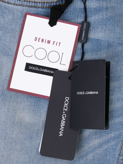 NEW Dolce Gabbana Flared Light Blue Jeans Size M Denim Fit COOL