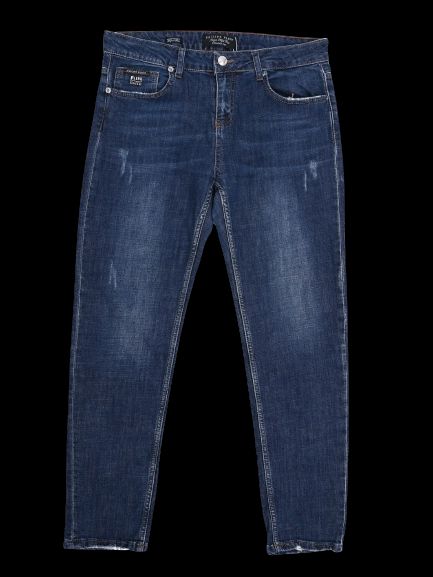 Excellent Phillipp Plein Blue Denim Jeans Size M with Distressing