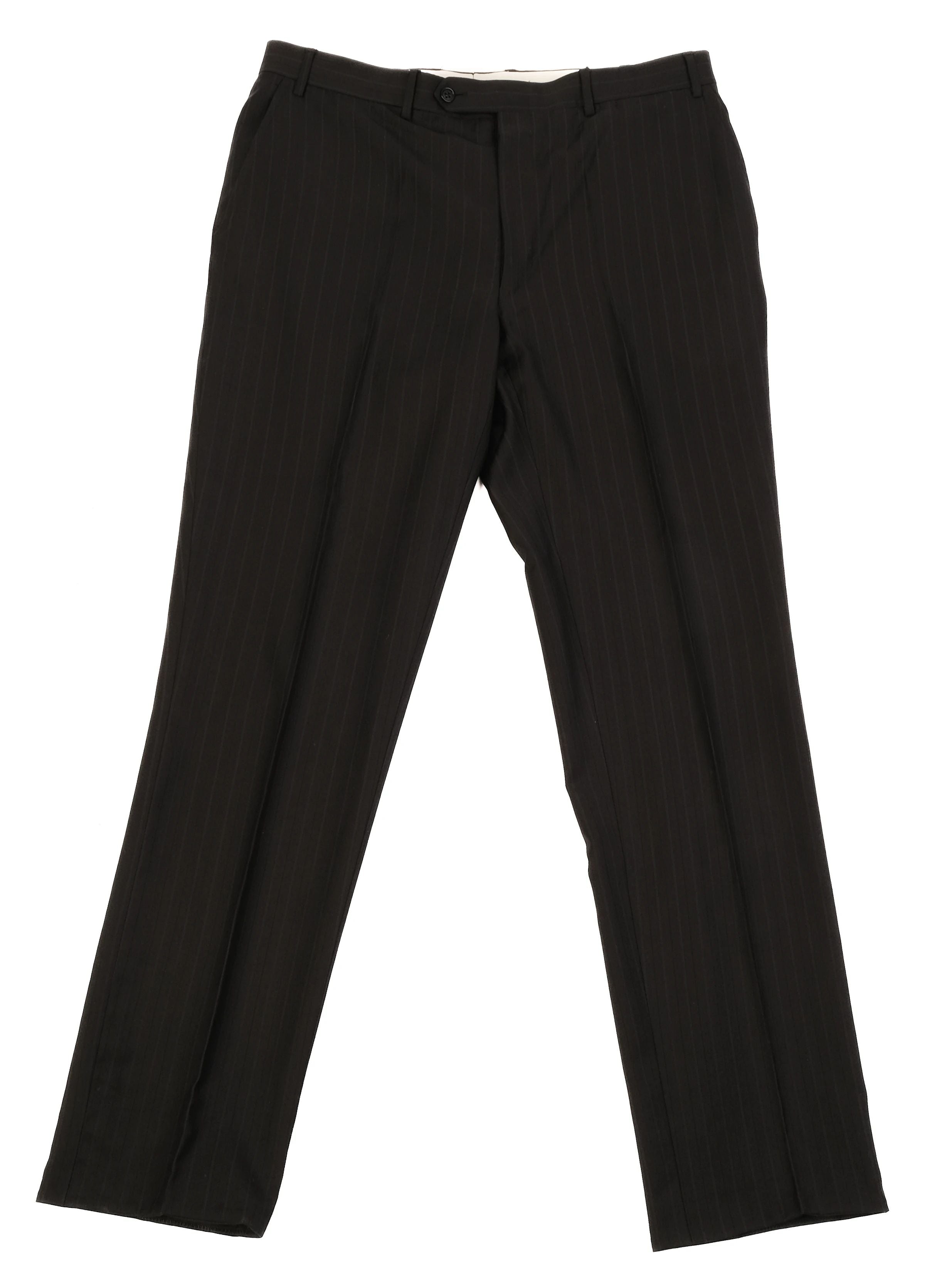 Excellent Canali Black Wool Pinstripe Suit Jacket Size XL