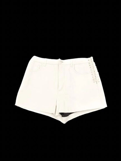 Excellent Iro White Leather Shorts with Lace-Up Detail Size S