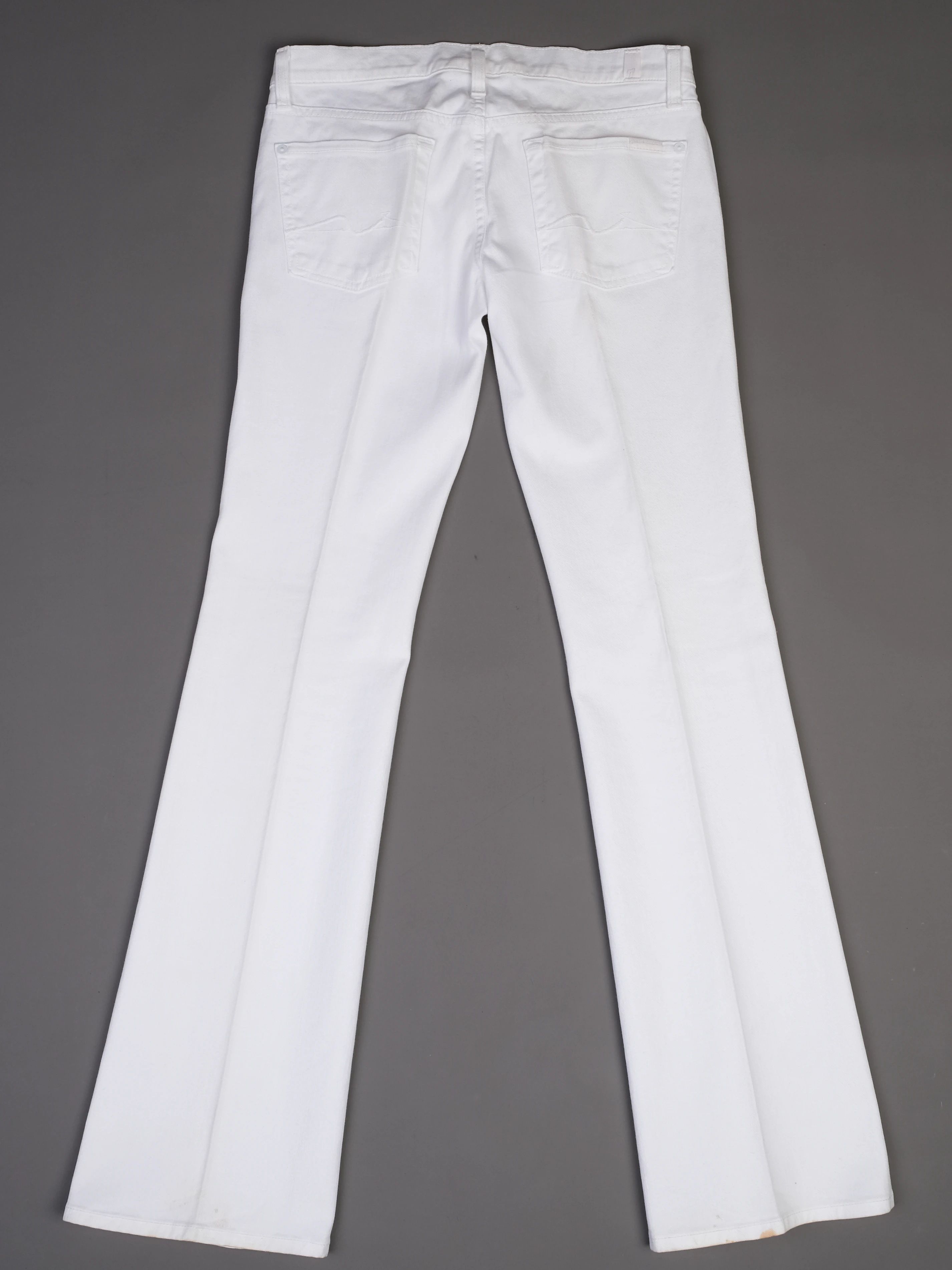 Excellent 7 For All Mankind White Pants Size M Polyurethane Blend