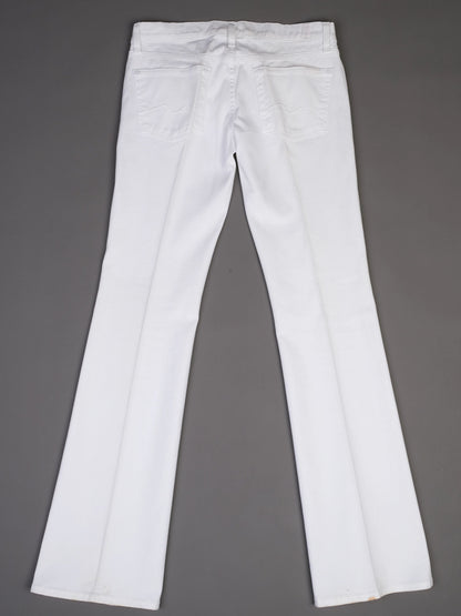Excellent 7 For All Mankind White Pants Size M Polyurethane Blend