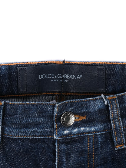 Excellent Dolce Gabbana Blue Distressed Denim Jeans Size XS