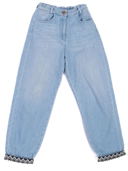 Excellent Missoni Blue Denim Jeans Size S with Chevron Design