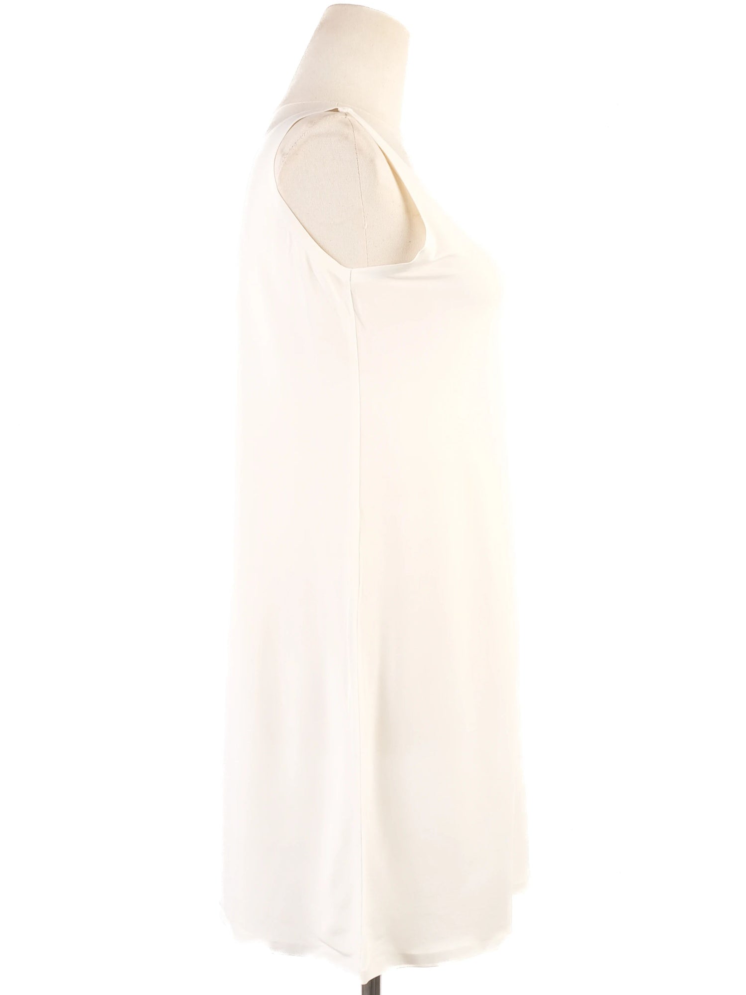 Excellent Max Mara White Viscose Sleeveless Dress Size S