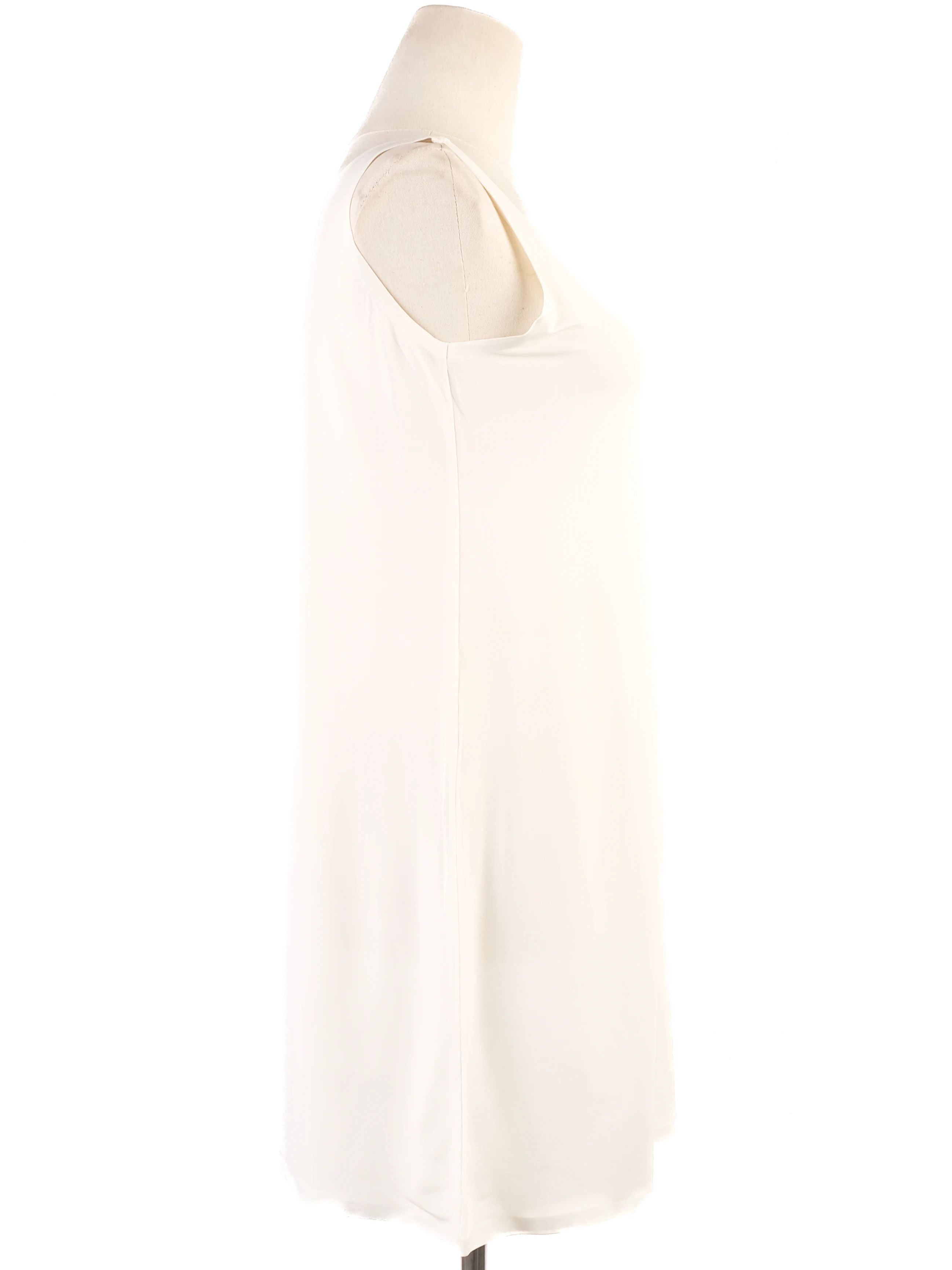 Excellent Max Mara White Viscose Sleeveless Dress Size S
