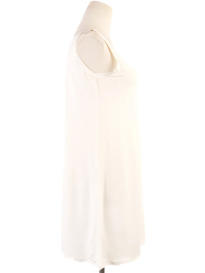 Excellent Max Mara White Viscose Sleeveless Dress Size S