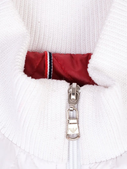 Excellent Armani Junior White Quilted Jacket Size 10 for Kids