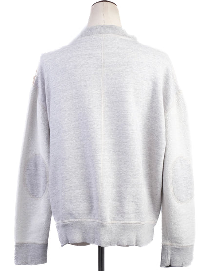 Excellent Stella McCartney Gray Cotton Sweater with Floral Detail