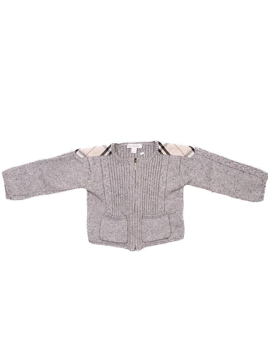 Excellent Burberry Gray Knitted Sweater for Kids Size 12 Months