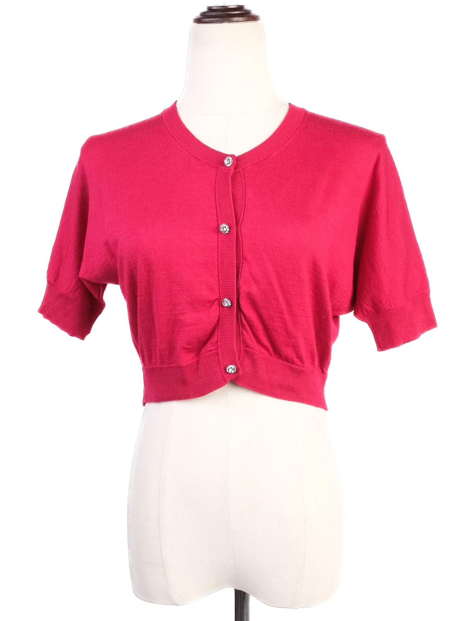 Excellent Dolce Gabbana Red Silk Cropped Cardigan Size XS