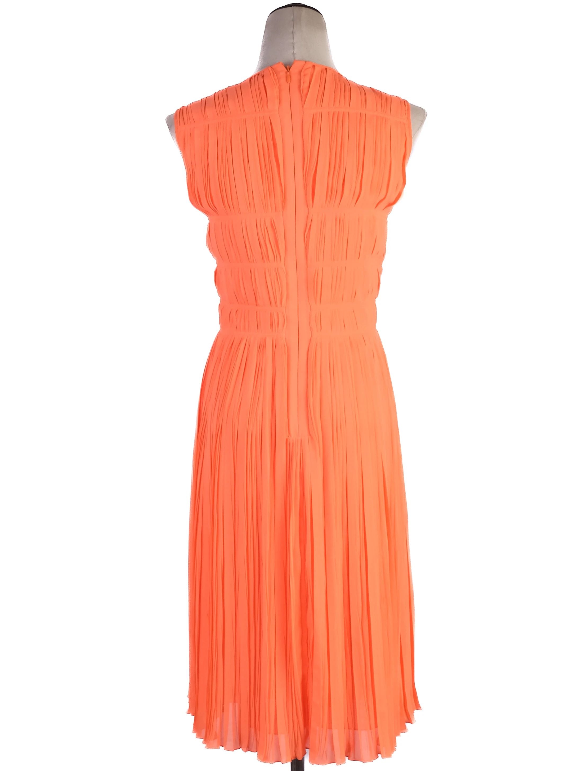 Excellent Blumarine Orange Sleeveless Pleated Dress Size M
