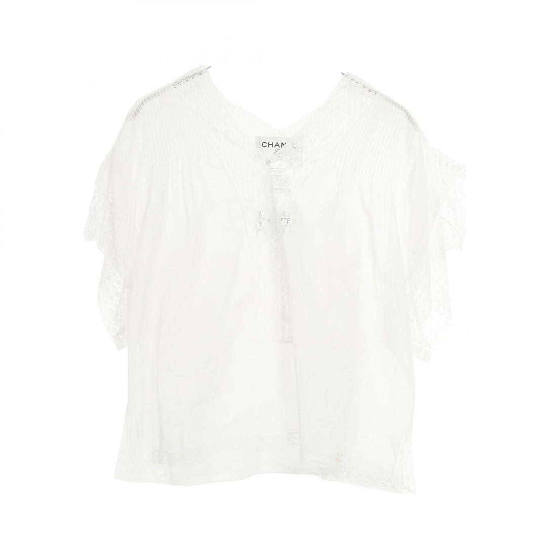 Chanel Beige Coco Mark Blouse Cotton P 17796w 02793