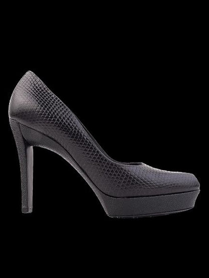 Excellent Donna Karan Black Leather High-Heeled Shoes Size 37