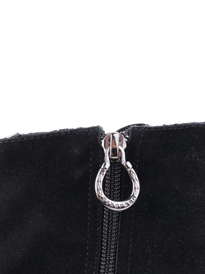 Perfect Pakerson Black Leather Ankle Boot with Lace Detail Size 36