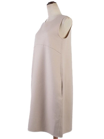 Excellent Max Mara White Wool Sleeveless Dress Size XL