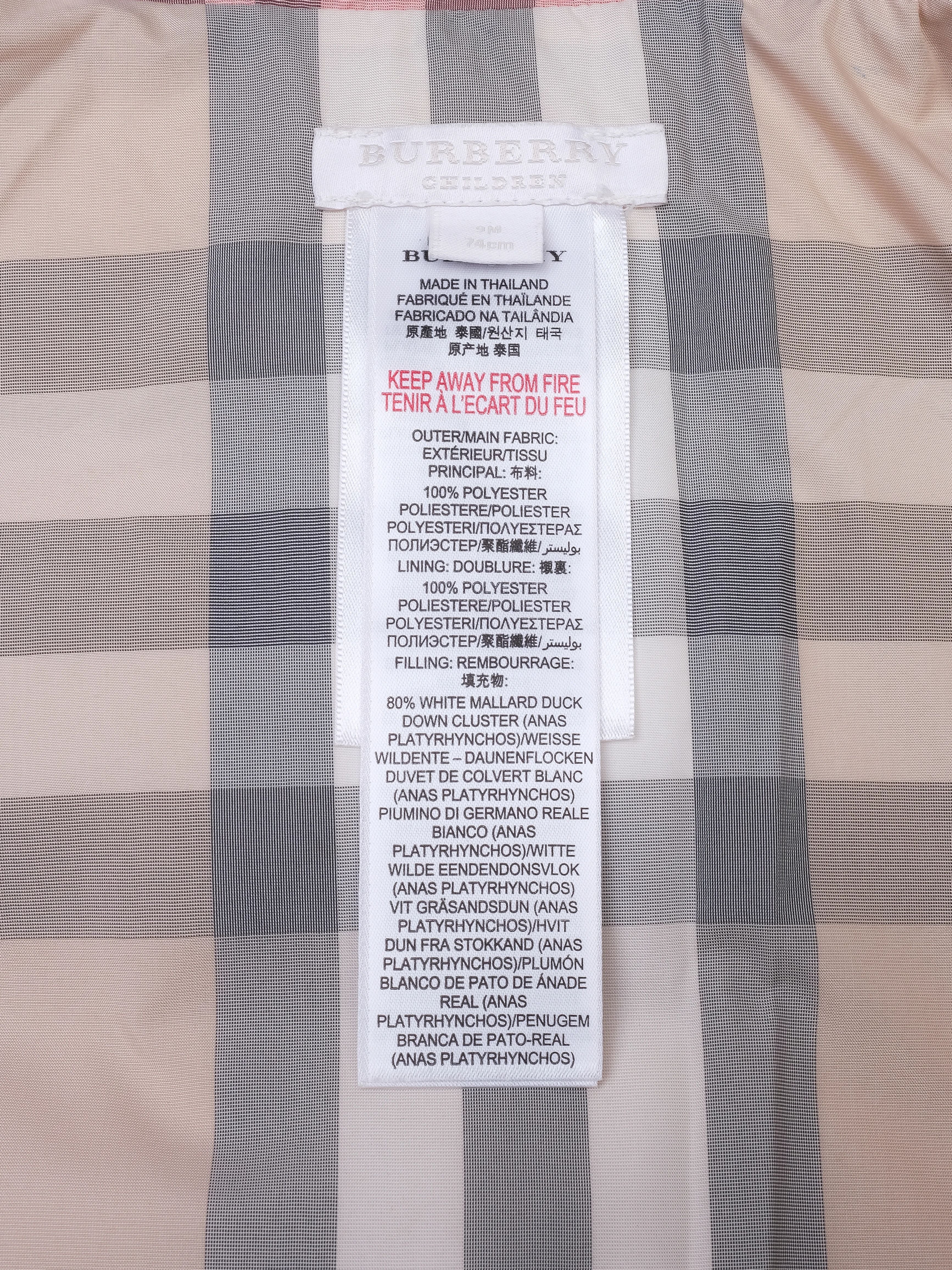 Good Burberry Pink Puffer Jacket for Infants Size 9 Months