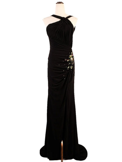 Perfect Sherri Hill Black Dress XXS Single Shoulder Glamour