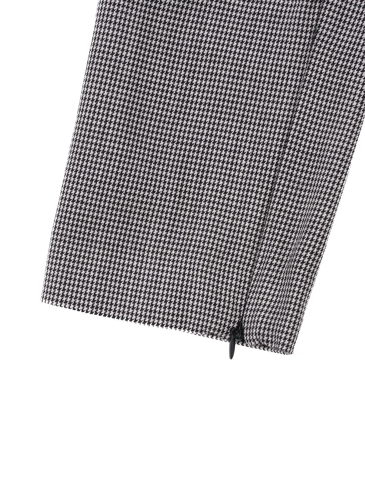 Excellent Gray Houndstooth Wool Blazer with Lace Detail Size S