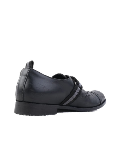 Excellent Missouri Black Leather Brogue Shoes Size 33 for Kids