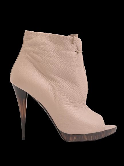 Good Burberry White Leather High-Heeled Ankle Boots Size 39