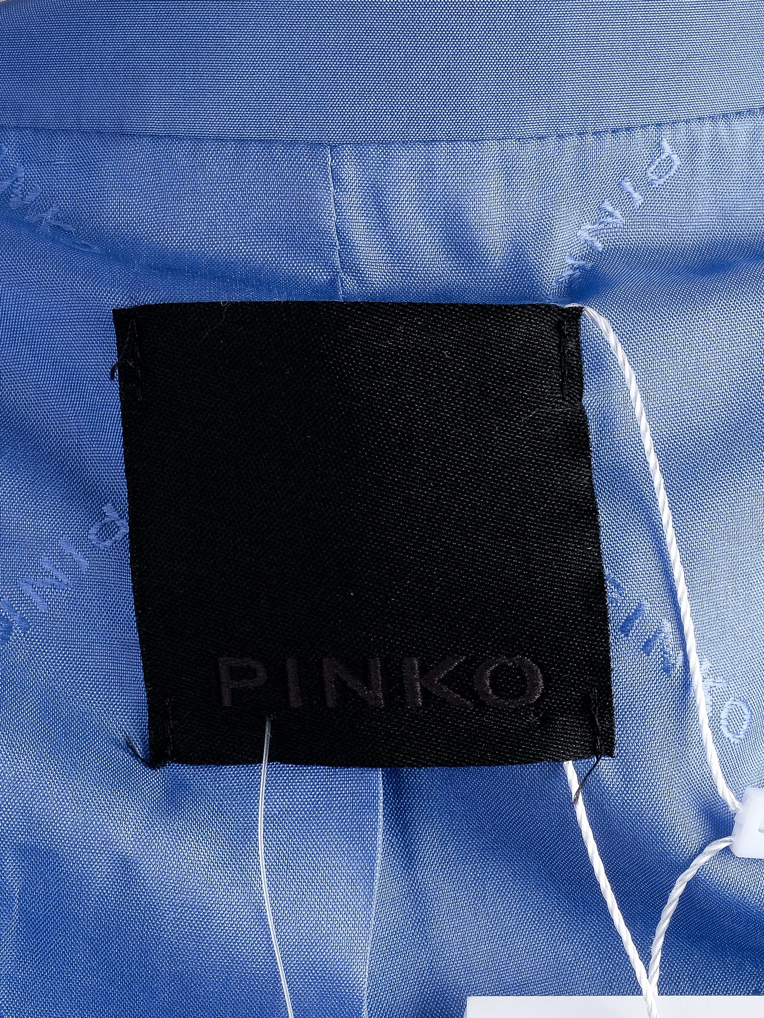 Excellent Pinko Blue Trench Coat Size M with Ruffled Collar