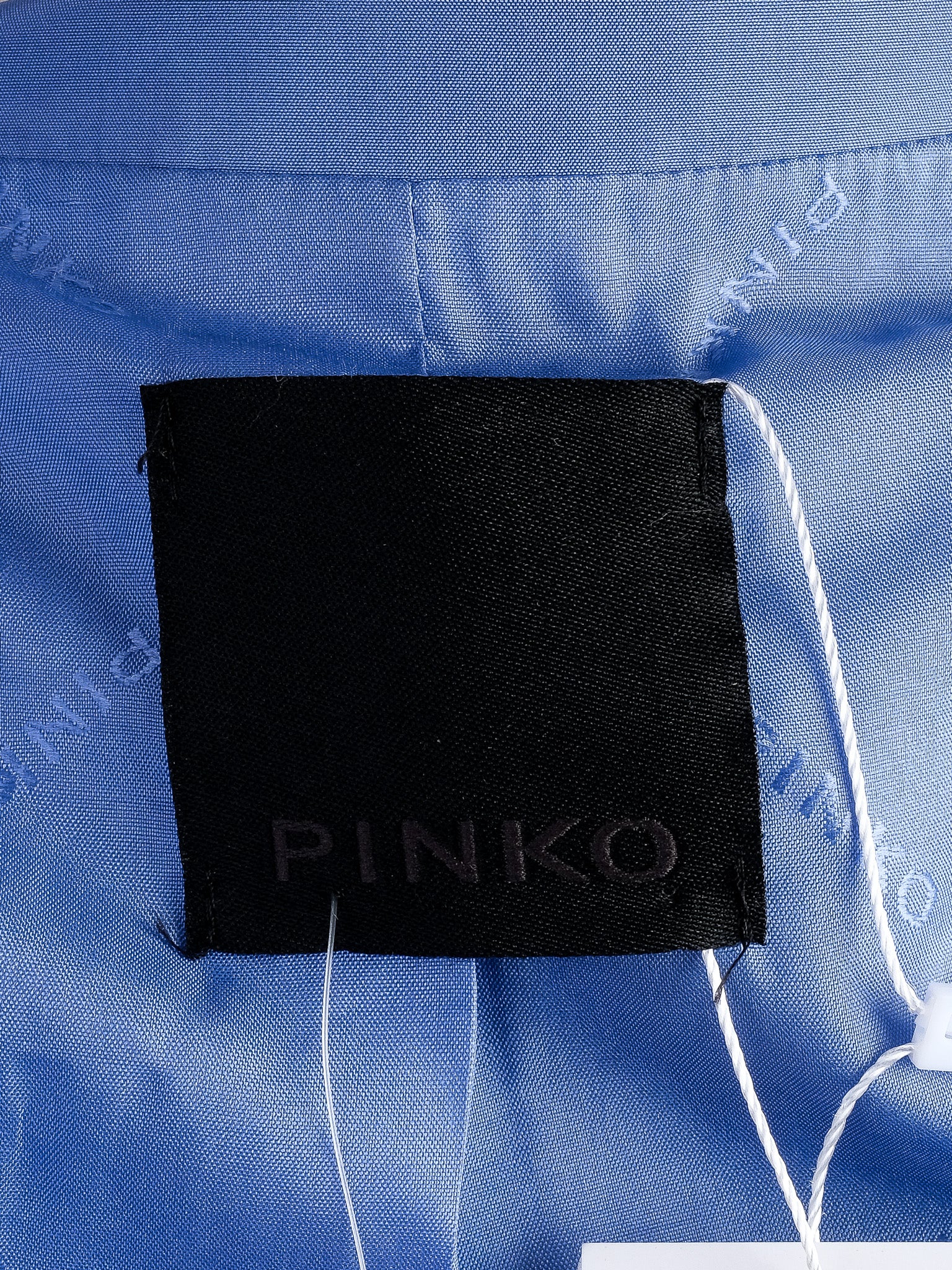 Excellent Pinko Blue Trench Coat Size M with Ruffled Collar