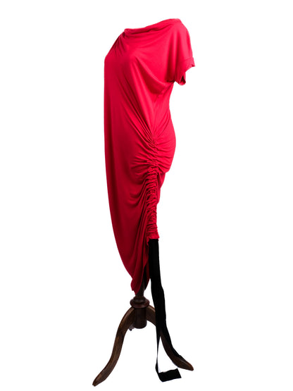 Excellent Gianfranco Ferr� Draped Red Dress Size L Viscose
