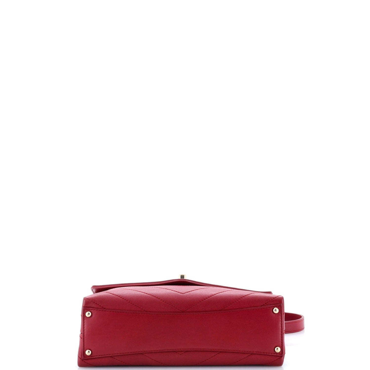 Chanel Coco Chevron Flap Bag Stitched Calfskin Small