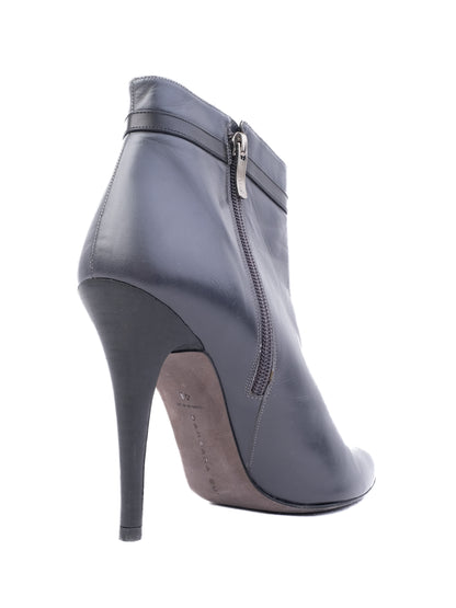 Excellent Barbara Bui Gray Leather High-Heeled Ankle Boots Size 40