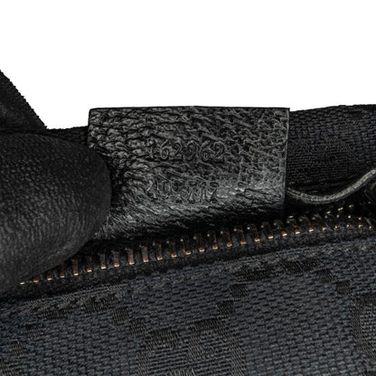 Gucci GG Canvas Double Pocket Belt Bag Black