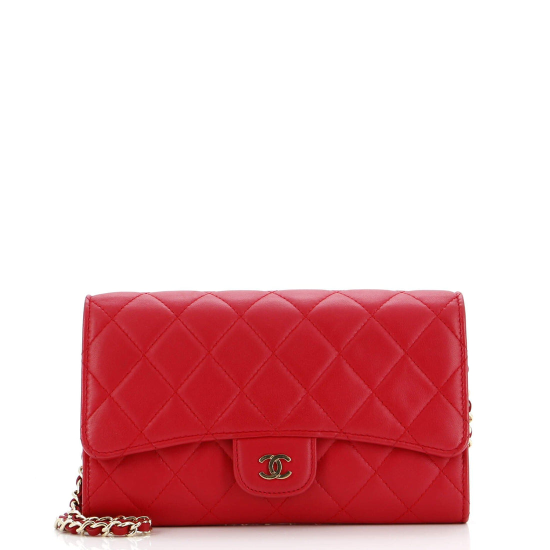 Chanel Wallet On Short Chain Quilted Lambskin