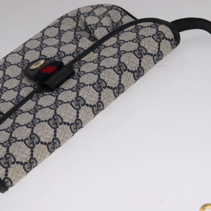 Gucci Gg Supreme Sherry Line Shoulder Bag Pvc Red Navy Auth
