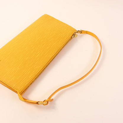 Louis Vuitton Epi Pochette Accessoires Pouch Kinpaku Handmade Bag Yellow Handbag M 5294a