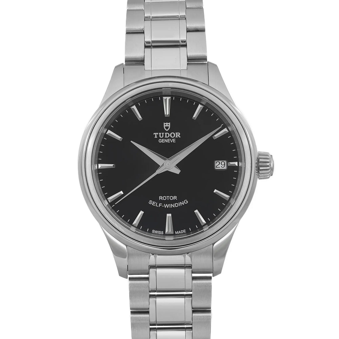 Tudor Style 34mm Stainless Steel Black Dial Ladies Automatic Watch 12300-0002