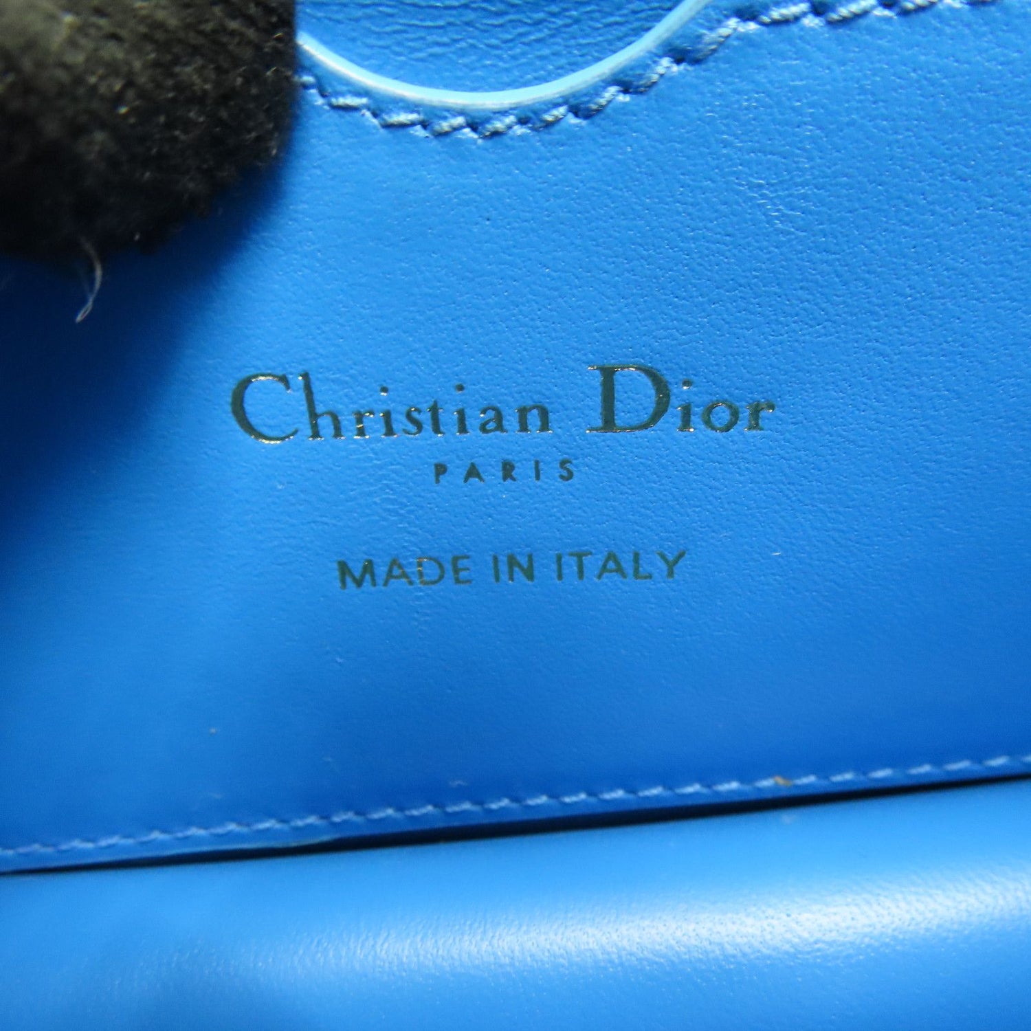 Dior 30 Montaigne Shoulder Bag Calfskin Blue Gold Metal