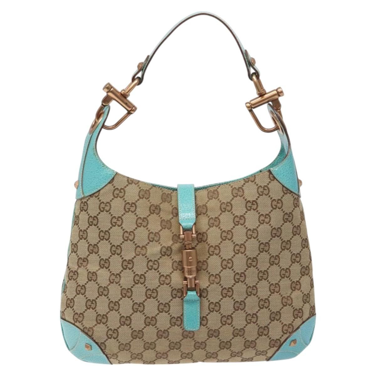 Gucci Jackie Gg Canvas Shoulder Bag Beige 120888 Auth