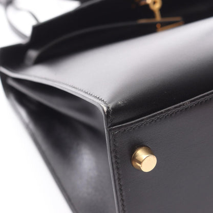 Hermes Kelly 32 Handbag Black Box Calfskin Calfskin (cowhide)
