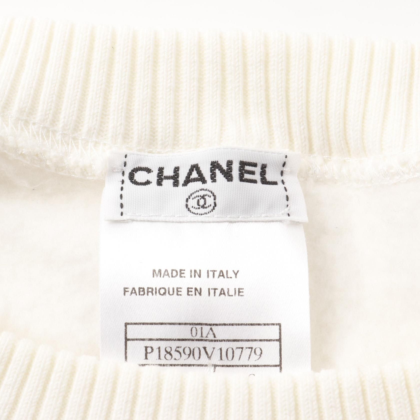 Chanel White Multicolor Mademoiselle Sweat Cotton Acrylic P 18590v 10779