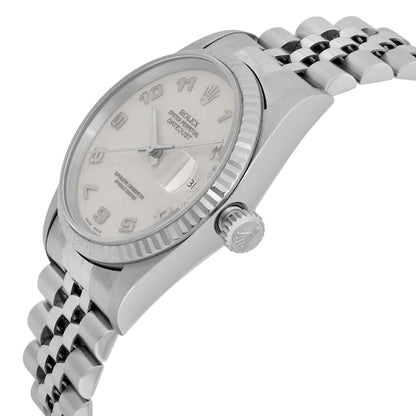 Rolex Datejust 18K White Gold Steel Cream Jubilee Dial Watch 16234